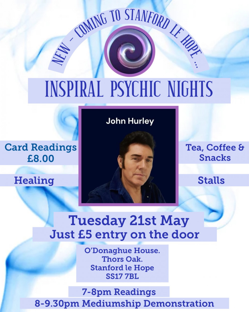 NEW ! Inspiral Psychic Nights - opens 21st May NEW ! Inspiral Psychic Nights - opens 21st May