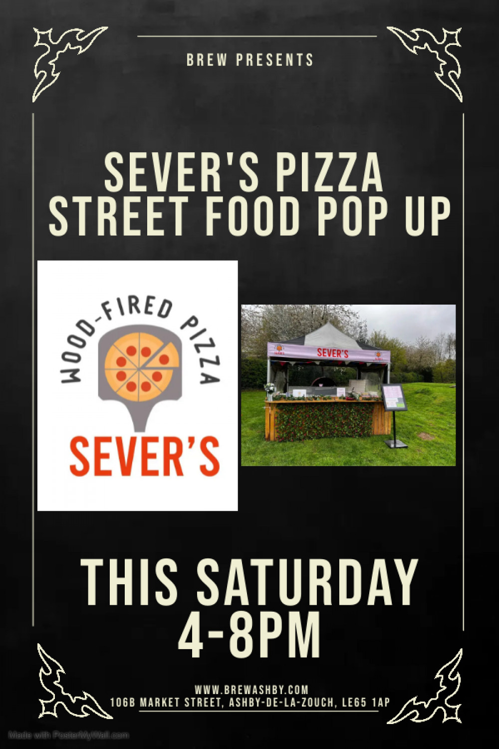 Sever's Pizza Street Food Pop Up at Brew, 106B Market Street, Ashby-de-la-Zouch