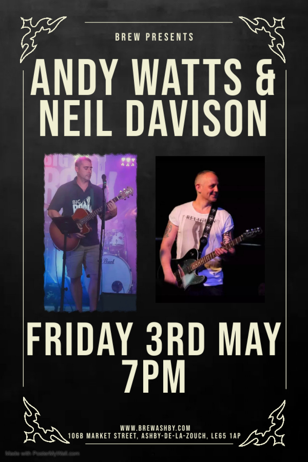 Live Acoustic with Andy Watts & Neil Davison at Brew, 106B Market Street, Ashby-de-la-Zouch Live Acoustic with Andy Watts & Neil Davison at Brew, 106B Market Street, Ashby-de-la-Zouch