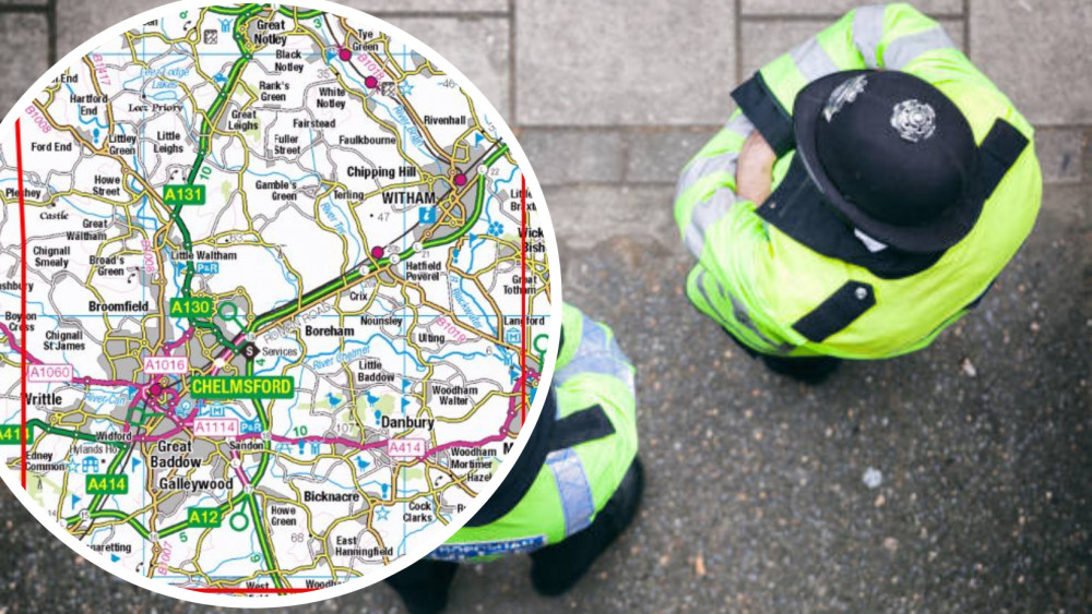 The dispersal order covers Chelmsford, as well as areas of Maldon and Braintree. (Photos: Essex Police, Stock image)