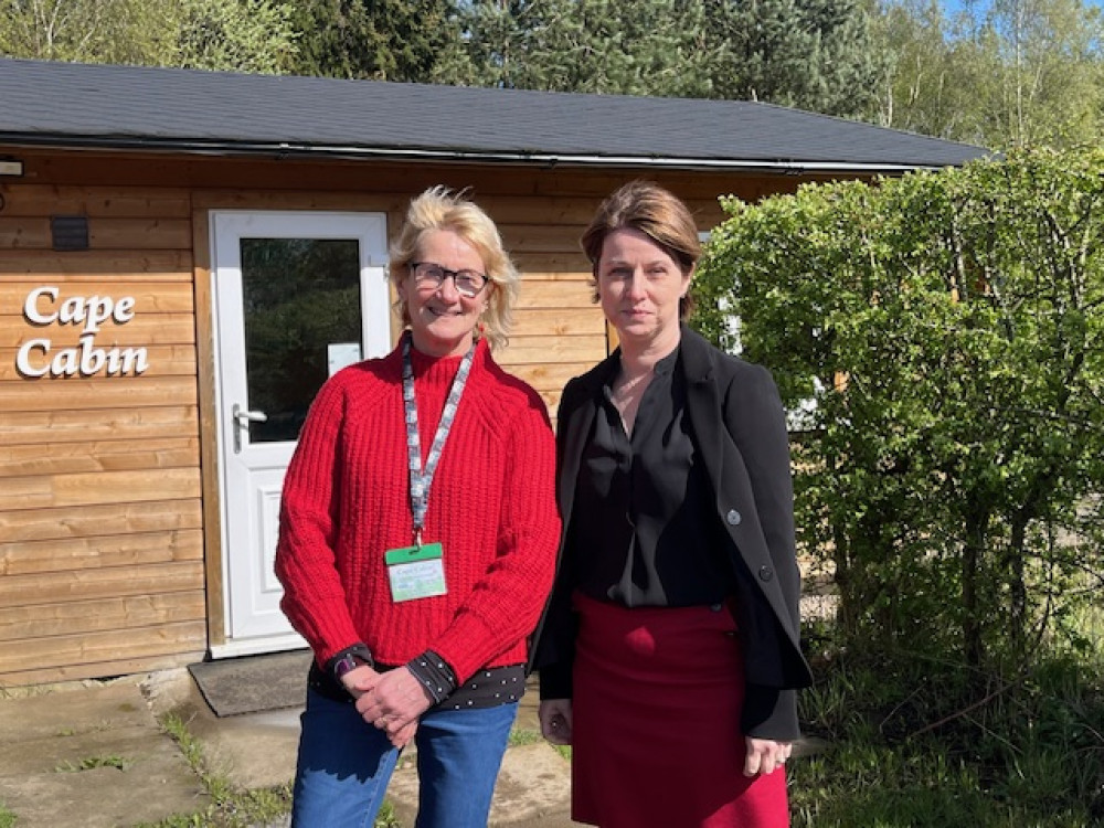 Amanda Hack (right) with Jennie, one of the teachers at Cape Cabin. Photo: Supplied