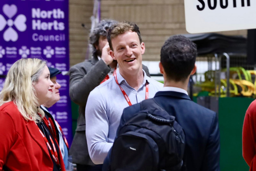 Hitchin parliamentary seat: A choice between Labour and Tories says Alistair Strathern. PICTURE: Alistair Strathern at the count last week. CREDIT: LDRS 