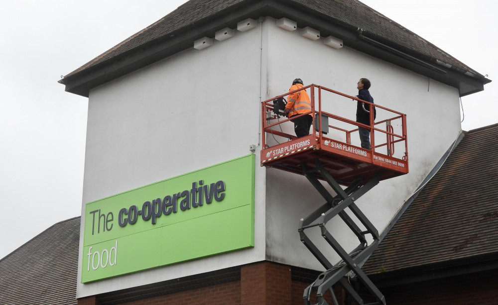 The nesting boxes were fitted on Tuesday morning. Photo: Supplied