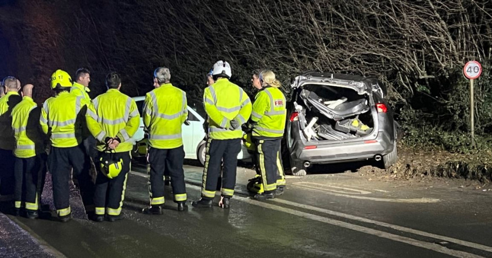 The aftermath of the crash near Shepton Mallet (SWNS) 