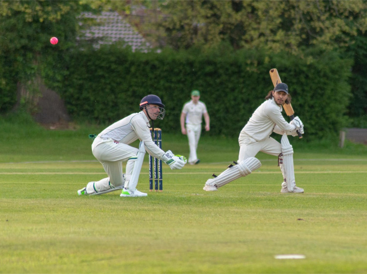 Sarfraz Hussain hit a six to reach his half century (Image by Sam Leach)