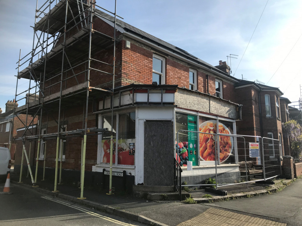 The Monmouth Road shop under conversion.