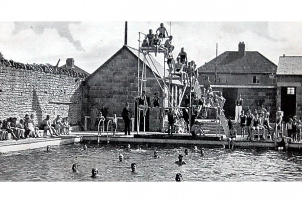 A historic photograph of Shepton Mallet Lido