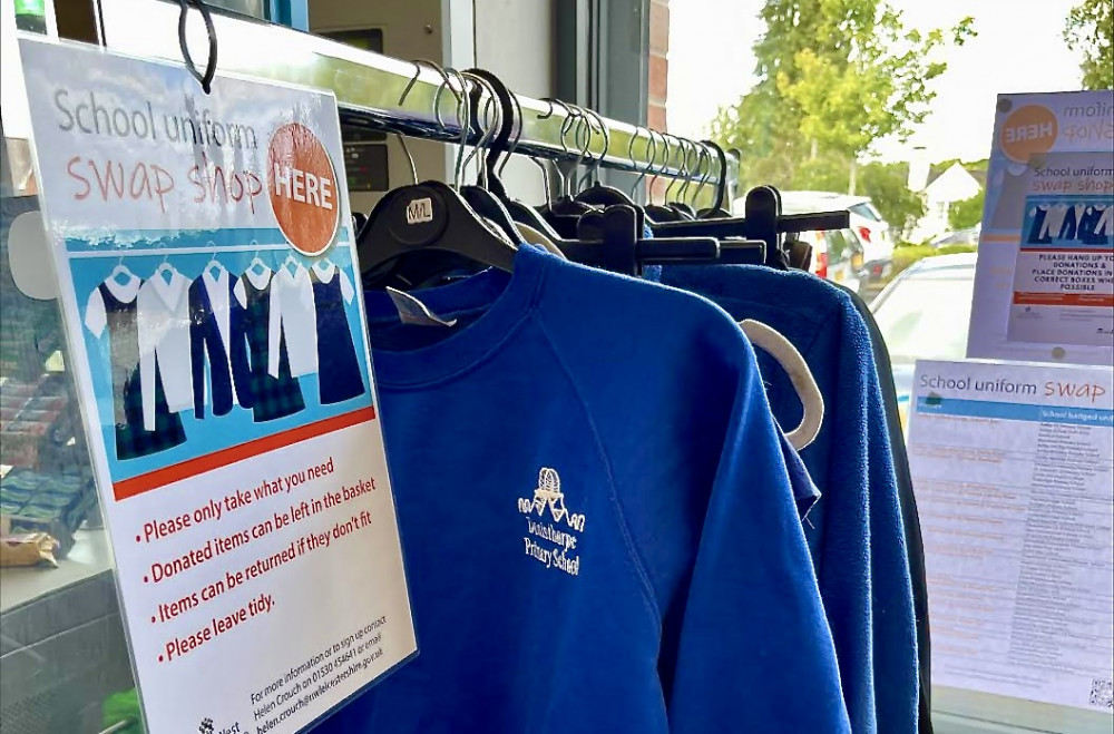 An example of the uniform racks with the signs used to explain the campaign to people. All images: North West Leicestershire District Council