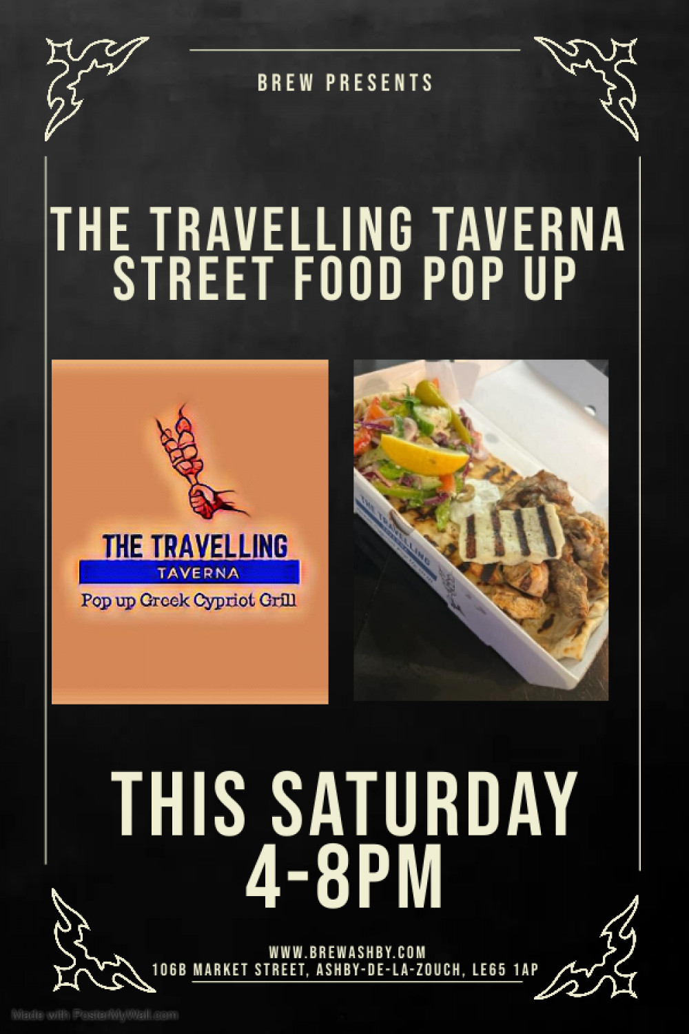 The Travelling Taverna Street Food Pop Up at Brew, 106B Market Street, Ashby-de-la-Zouch