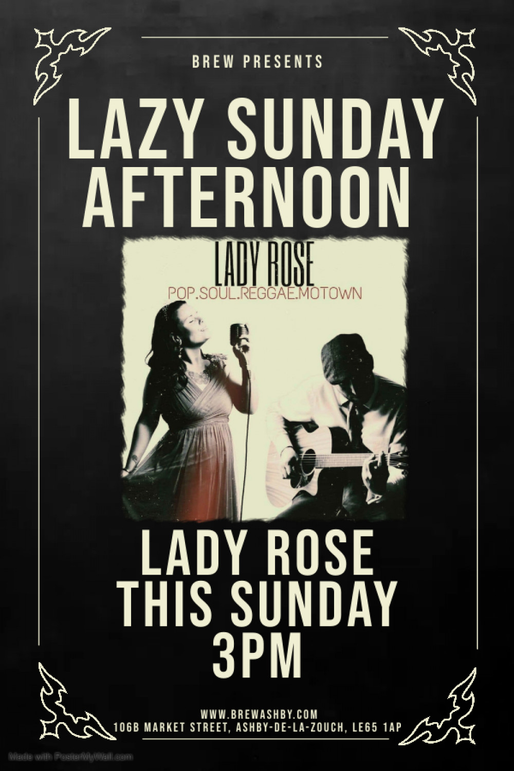 Lazy Sunday Afternoon Acoustic Session with Lady Rose at Brew, 106B Market Street, Ashby-de-la-Zouch, Leicestershire