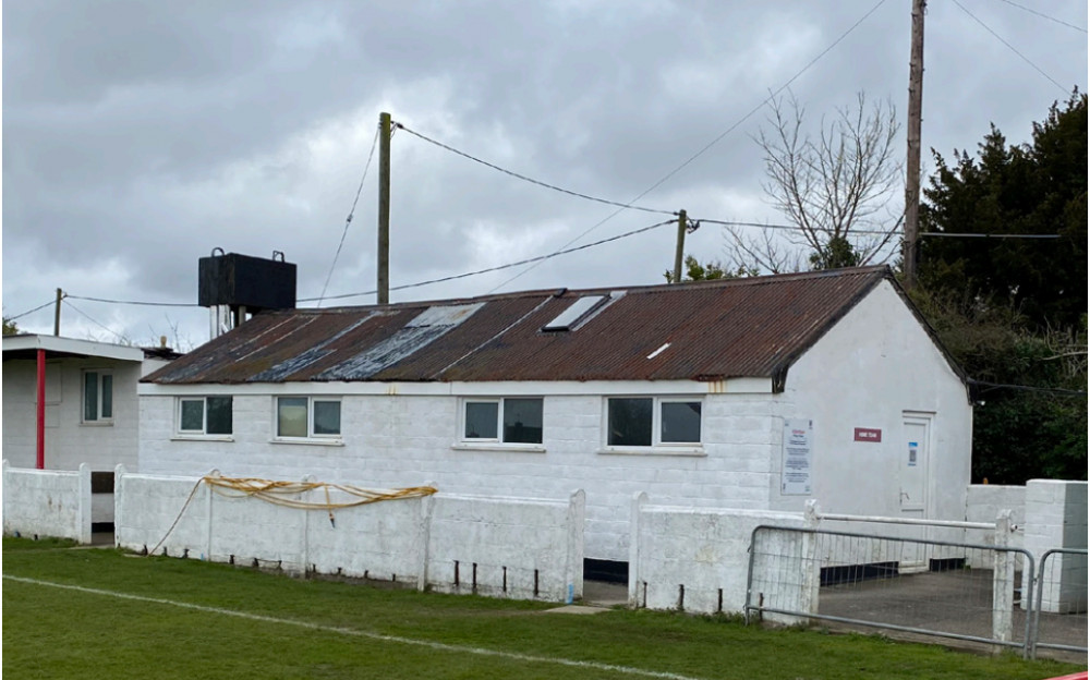 The existing changing rooms at Frome Town Football Club (image via planning application)