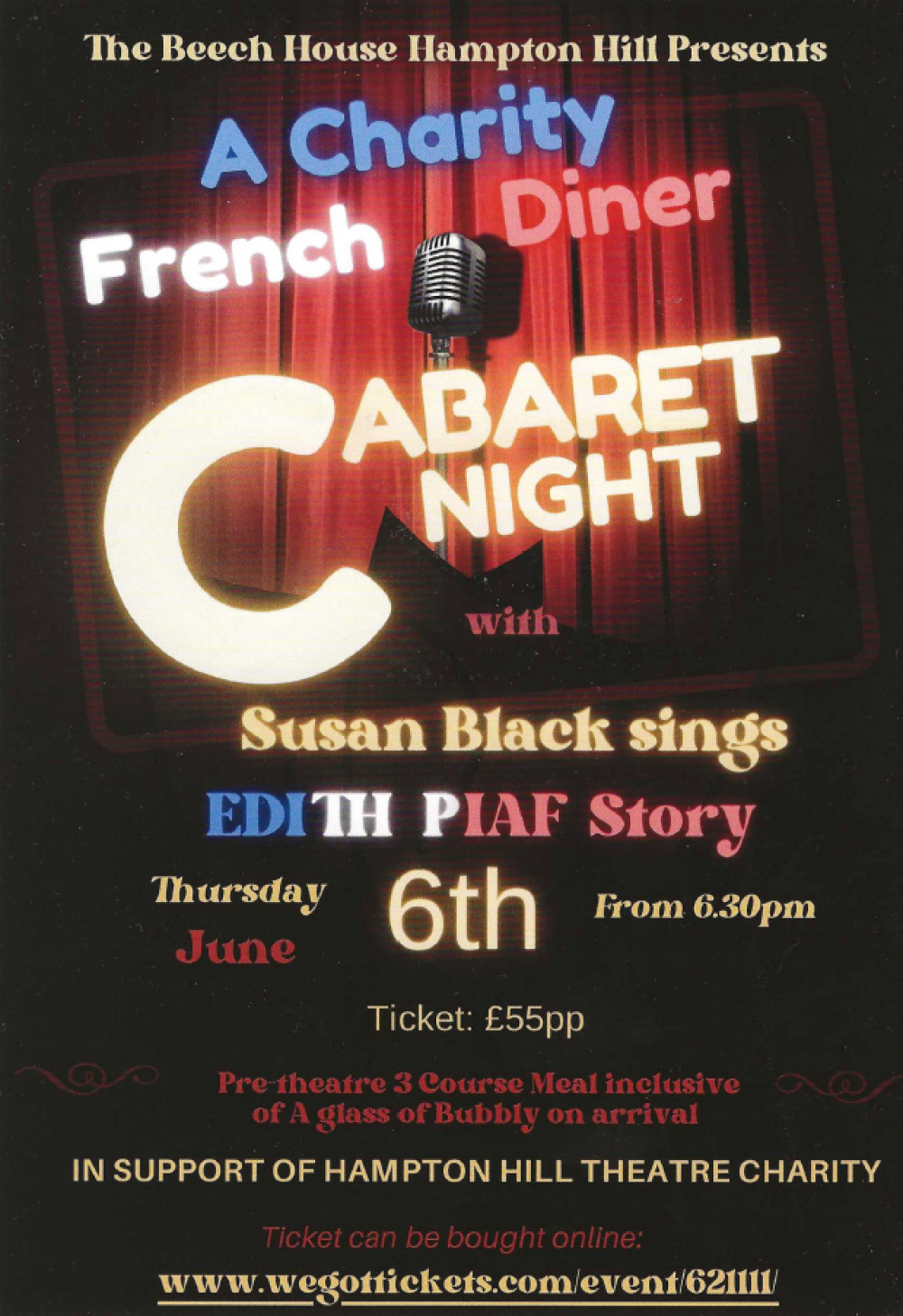 Charity French Dinner Cabaret Night