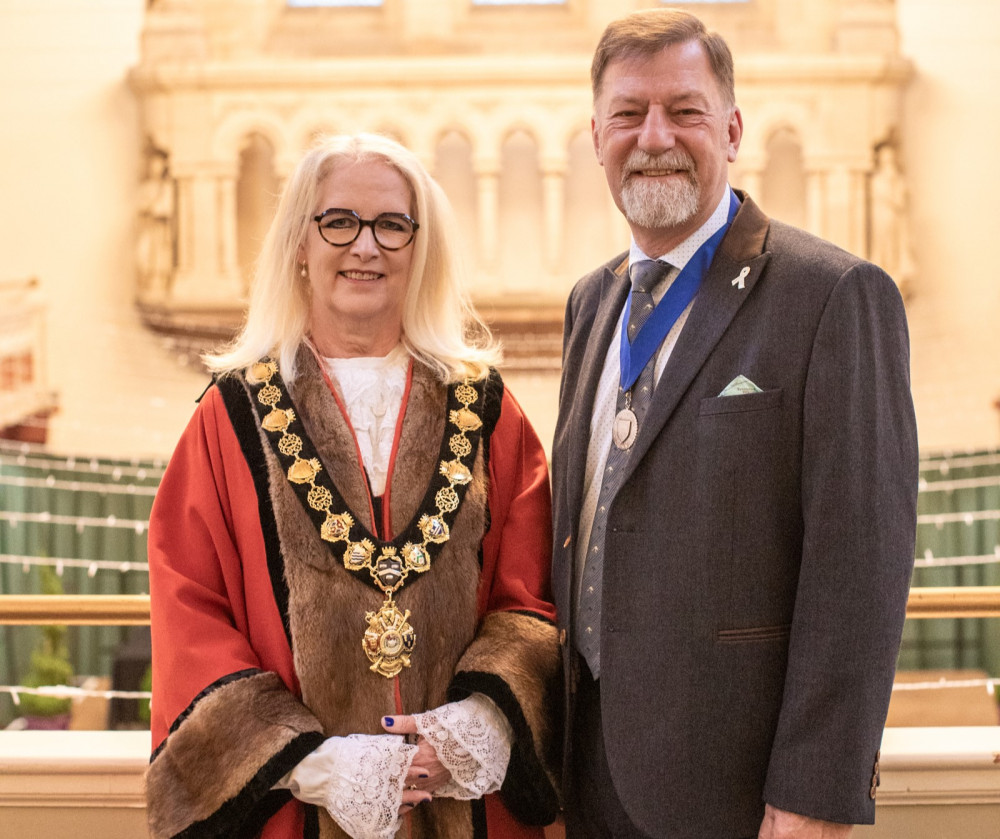 Cllr Kay Wesley, Congleton's new Mayor, and Mike Wesley, who will be the Mayor's consort (Image - Congleton Town Council)