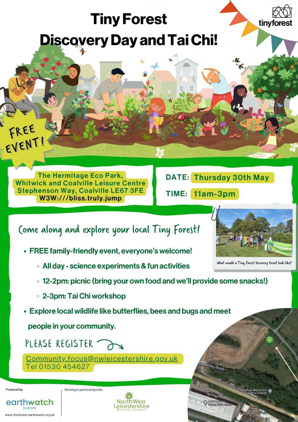 Tiny Forest Discovery Day and Tai Chi at The Hermitage EcoPark - Whitwick and Coalville Leisure Centre, Stephenson Way, Coalville