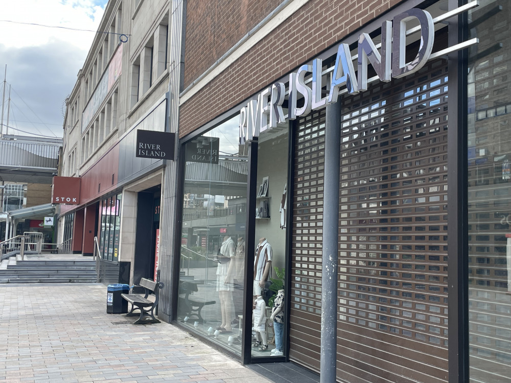 Stockport’s River Island store in the Merseyway centre closed unexpectedly last week. It has re-opened today (Tuesday 28 May) (Image - Alasdair Perry)