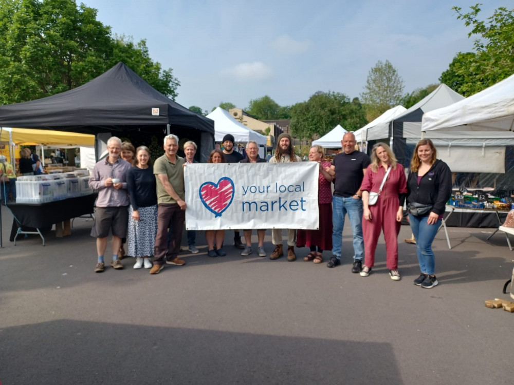 LYLM banner at Frome Market (image by Somerset Council)