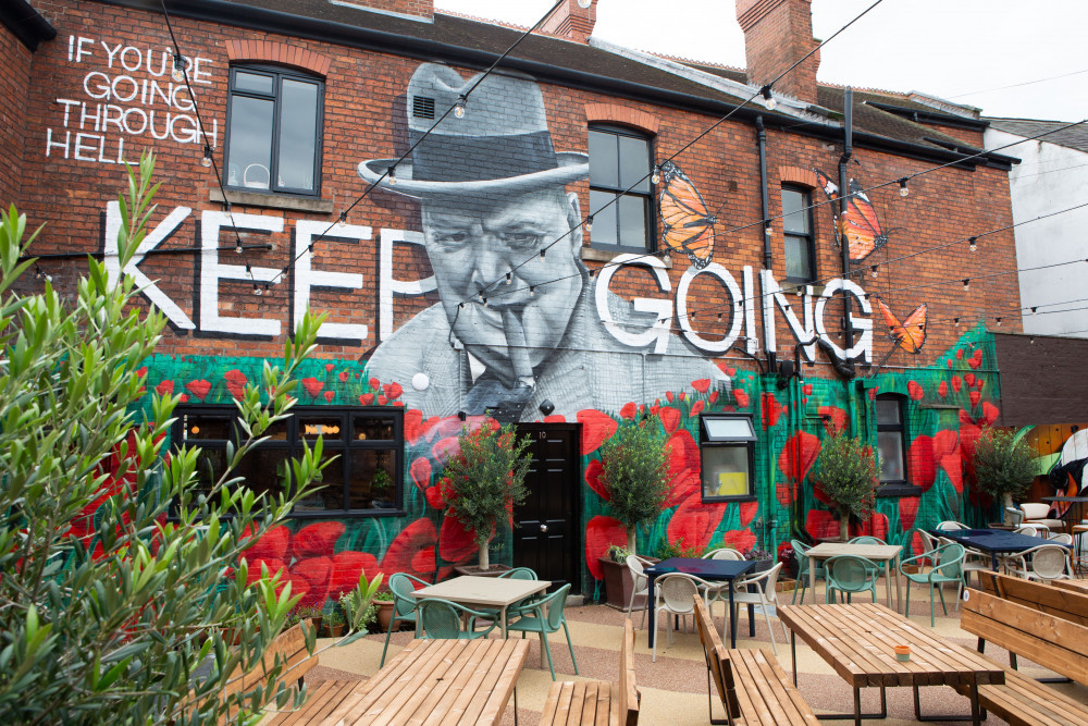 The Swan & Chequers in Sandbach is having a giant outdoor screen and pop-up outside bar for the Euros and other sporting events this summer. (Photo: Nub News) 