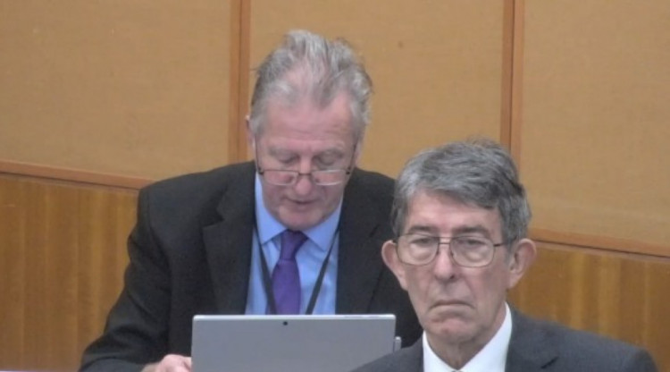 Warwickshire County Council is investigating Cllr Jeff Morgan (right), Cllr Brian Hammersley (left) and Cllr Clare Golby 