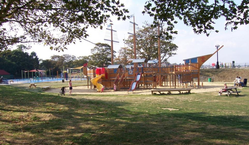 The current 'Galleon' play equipment in the central valley of Promenade Park. (Photo: Maldon Council)