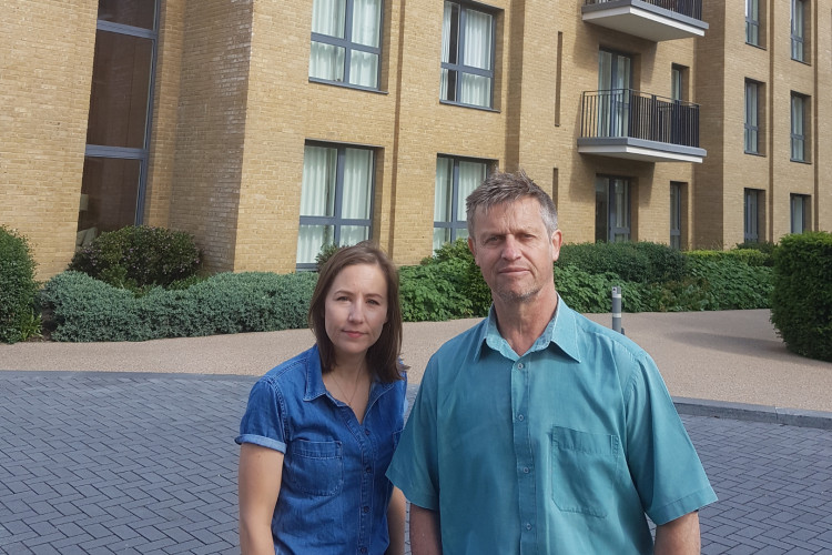 Green Party's Chas Warlow (right) and Chantal Kerr-Sheppard (left) at Teddington Riverside (credit: The Green Party).