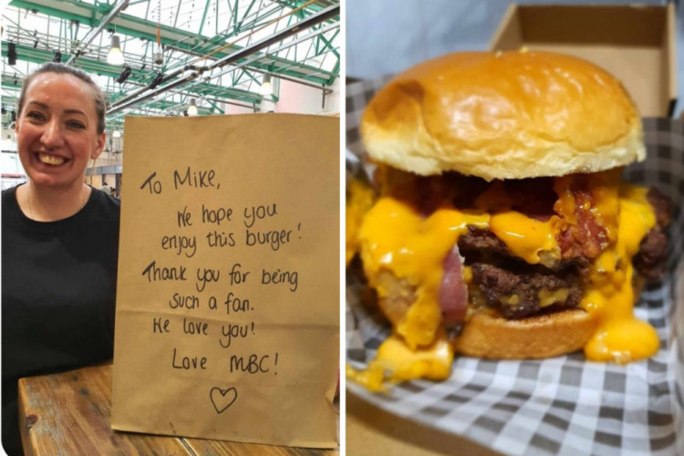 A woman from Ealing, West London, travelled around 141 miles to Crewe's Mighty Burger Club, just to buy her husband's 'favourite' burger (Mighty Burger Club).
