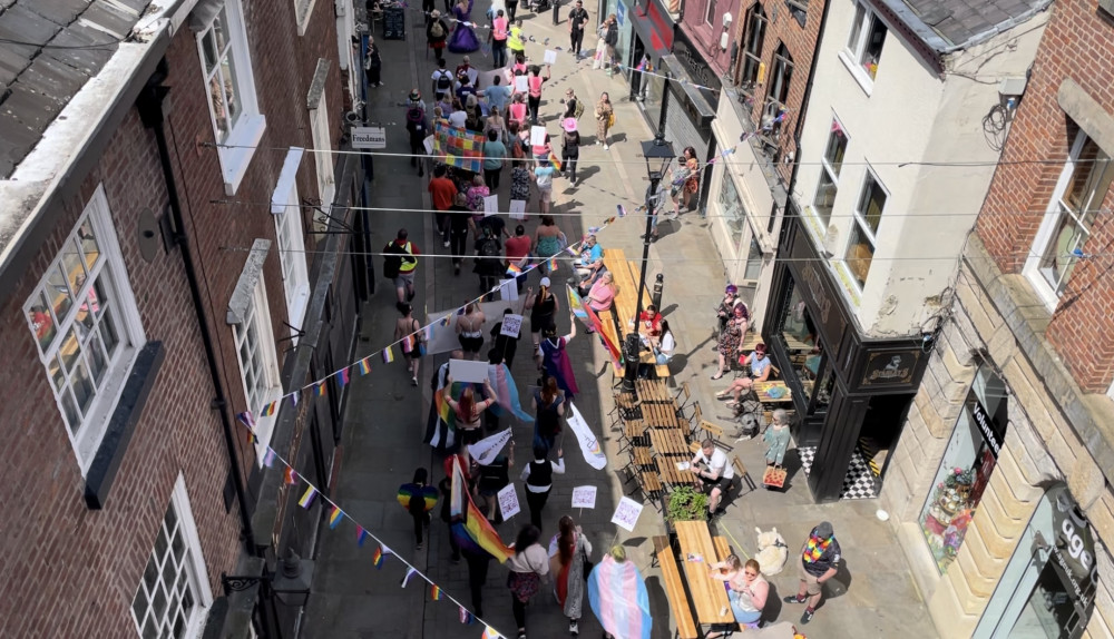 Stockport town centre was packed on Sunday 2 June for Pride 2024, which featured a parade, stalls, live performances, and more (Image - Alasdair Perry)