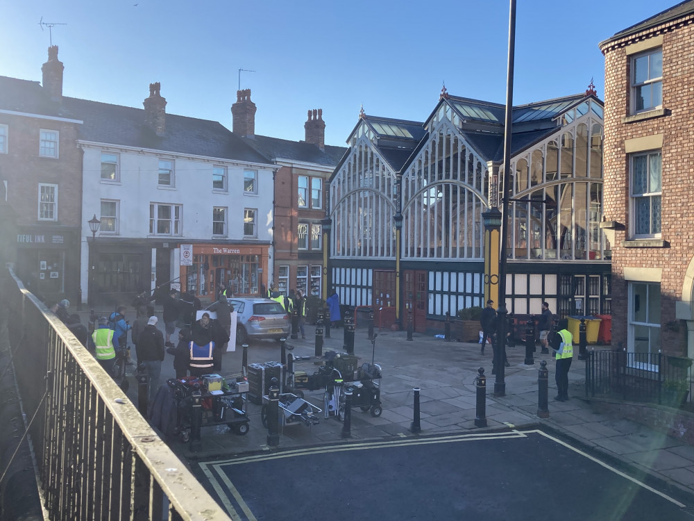 Filming will take place in Stockport town centre in July for 'Elveden', a new period drama set in the 19th century. Pictured is filming for Daddy Issues, which took place in January (Image - Alasdair Perry)