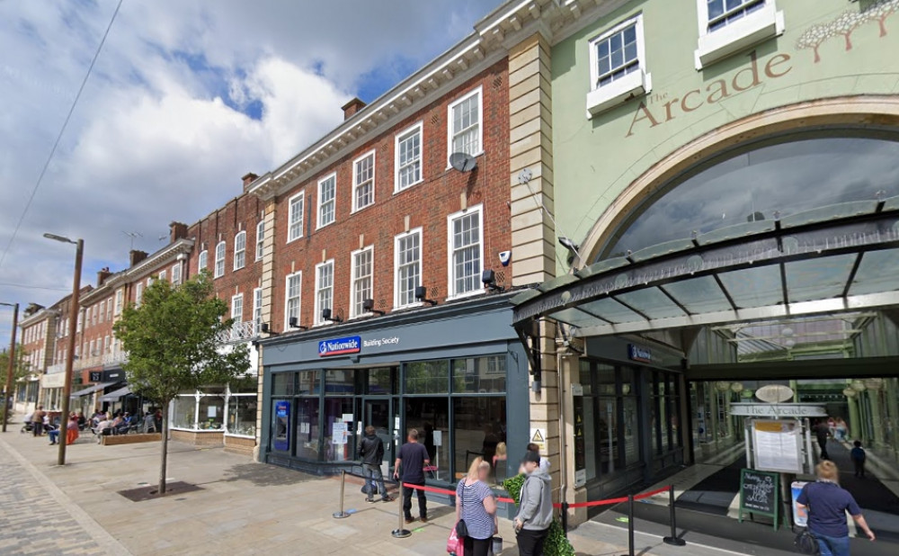 The first-floor offices above Nationwide could be turned into flats (image via Google Maps)