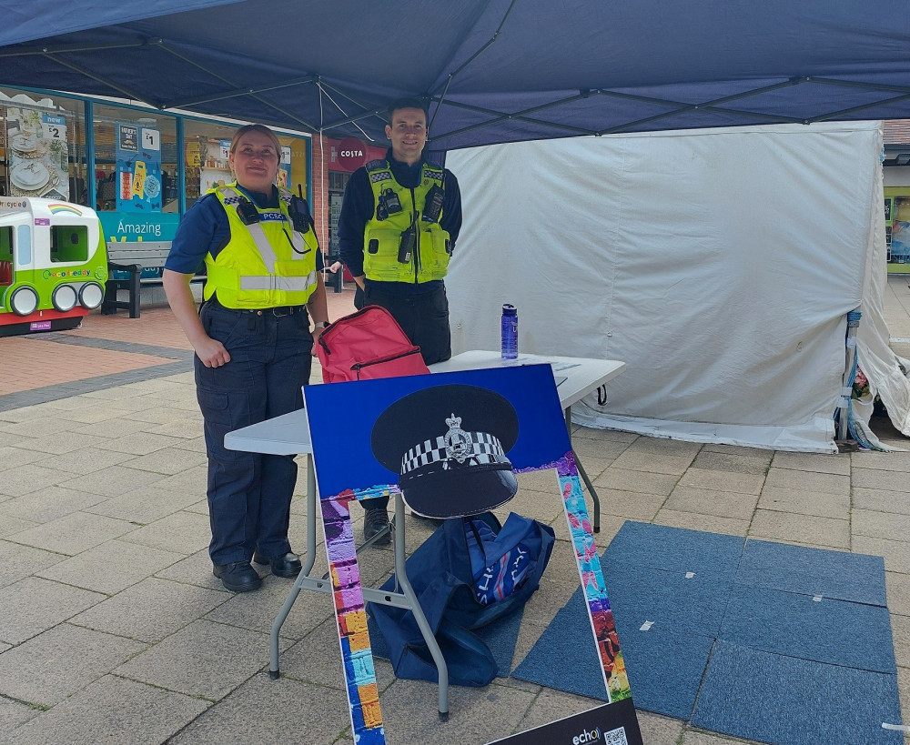 The North Herts Neighbourhood Policing Team tagging bikes in Letchworth (image via Herts Police)