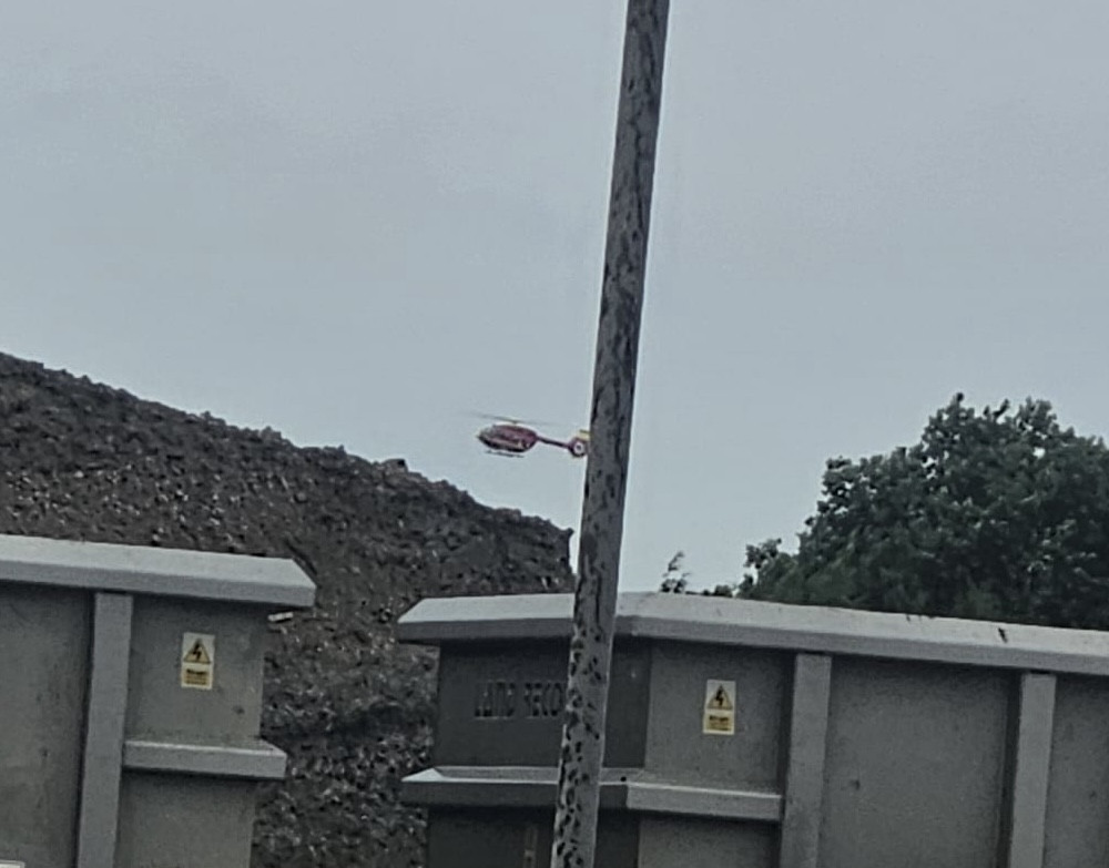 The air ambulance has been spotted above the A500 following a collision this afternoon (Nub News).