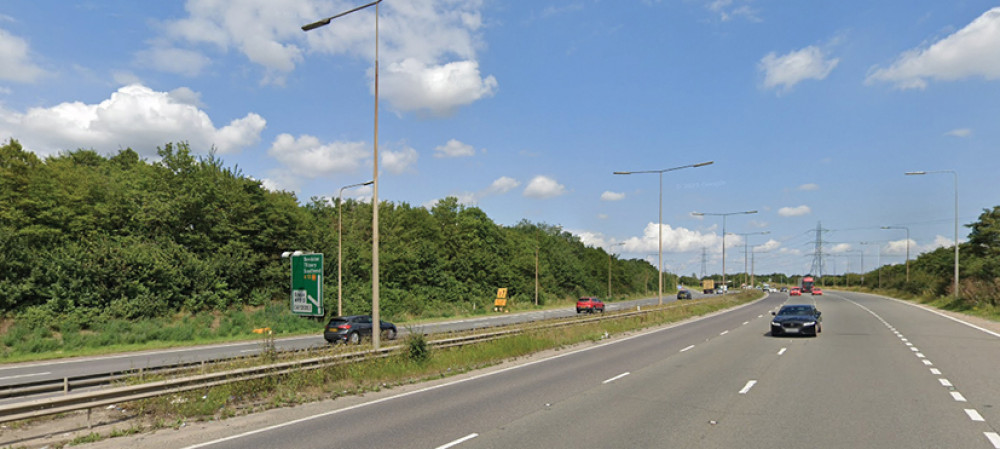 The approach to North Stifford interchange