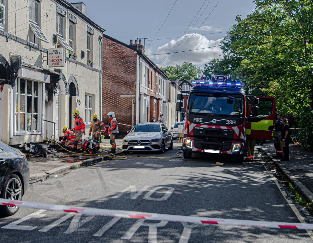 Fire crews were called to a blaze at the Seashell Chippy - 'the world's second oldest fish and chip shop' - on Sunday 16 June (Image - Pete Adamson)