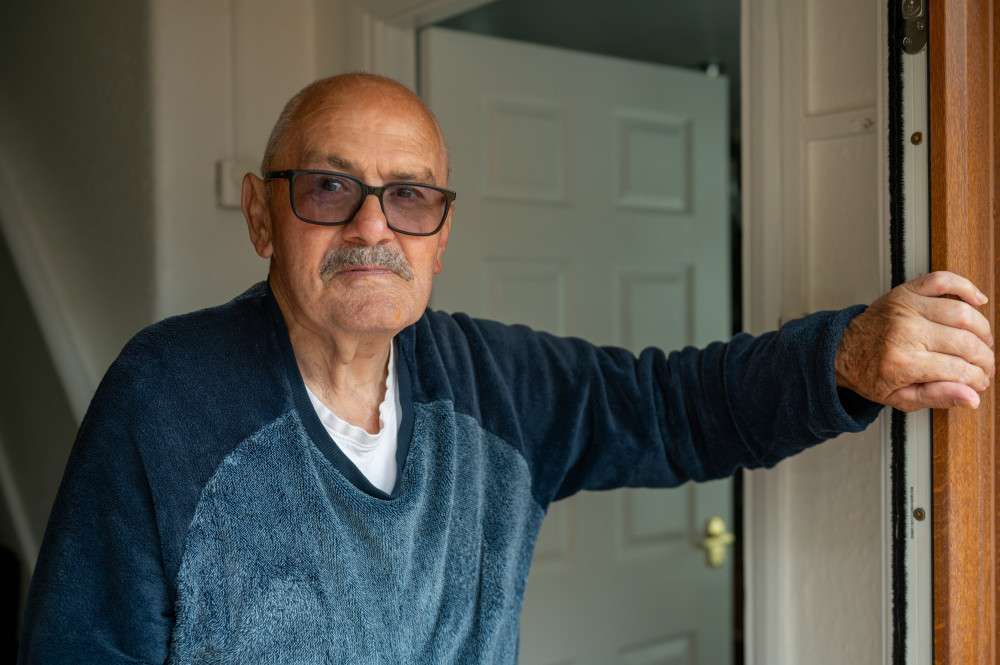 Graham Hawkins, 74, is one of many Stanwell residents fed up with the behaviour of Heathrow's taxi drivers. (Photo: Tony Kershaw/SWNS)