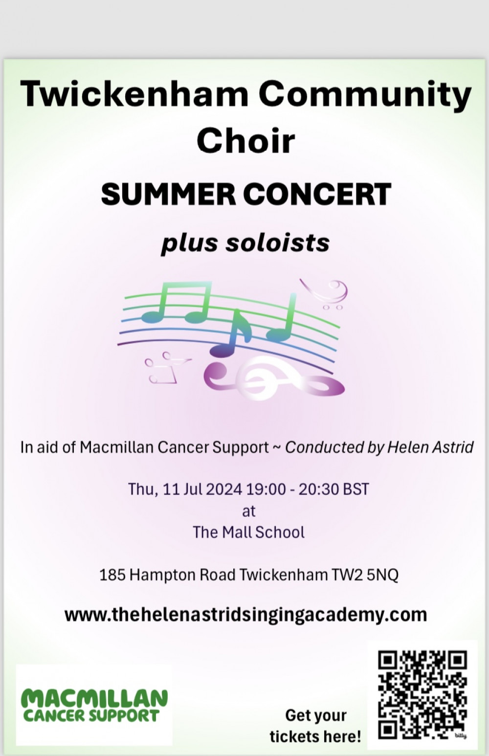 Twickenham Community Choir Summer Concert, in aid of Macmillan