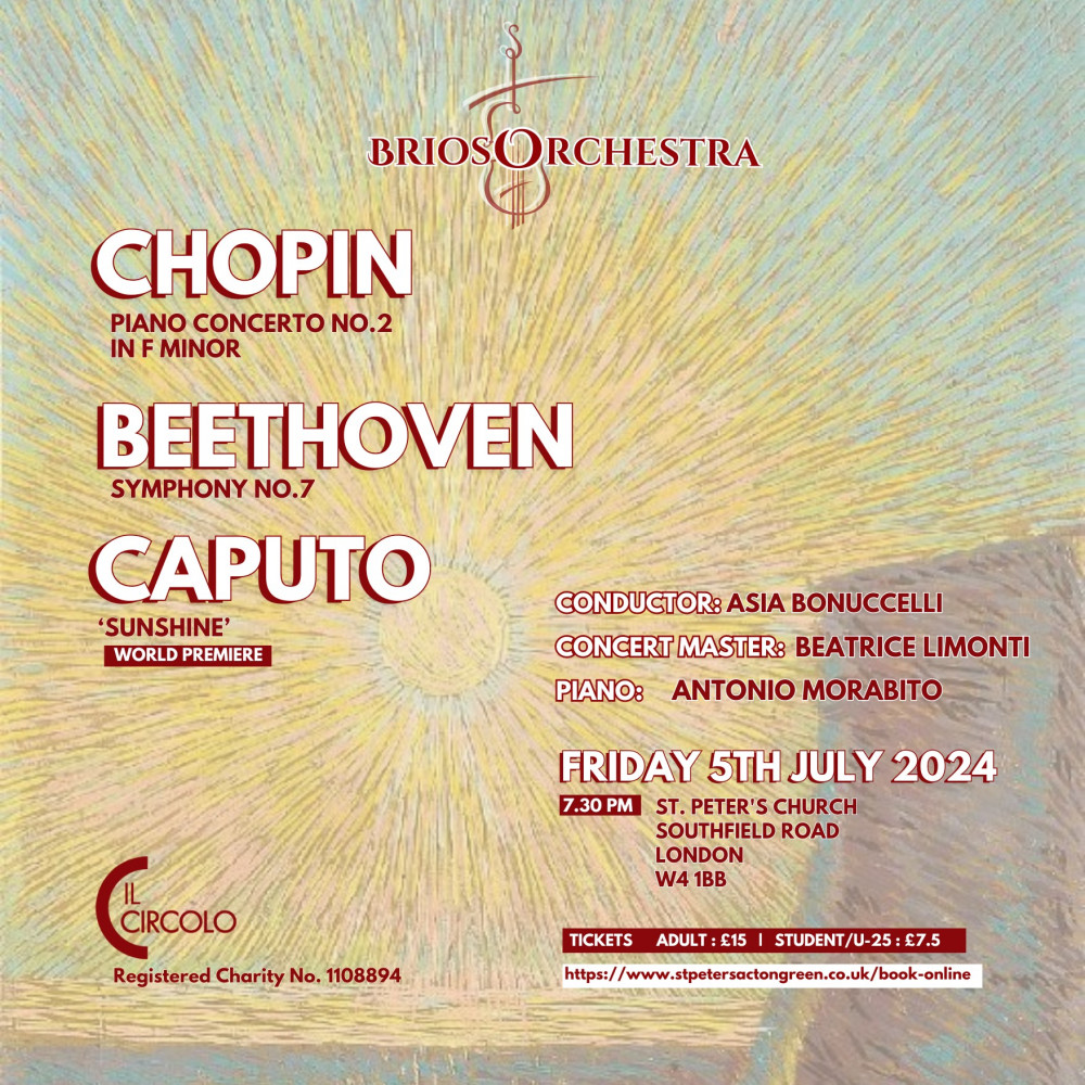 Chopin, Beethoven and Caputo with BriosOrchestra and Antonio Morabito (piano)