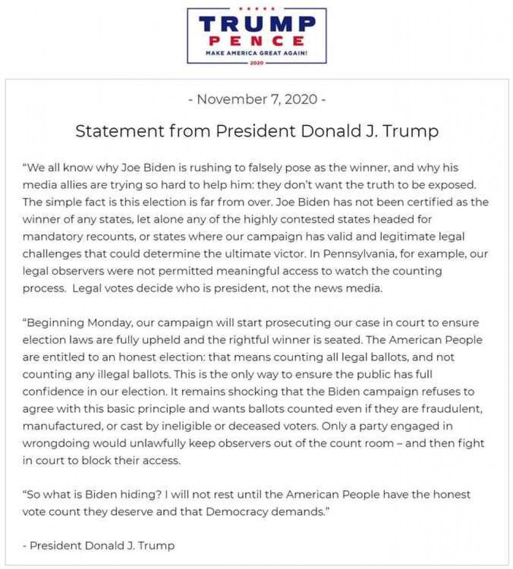 A statement from President Trump