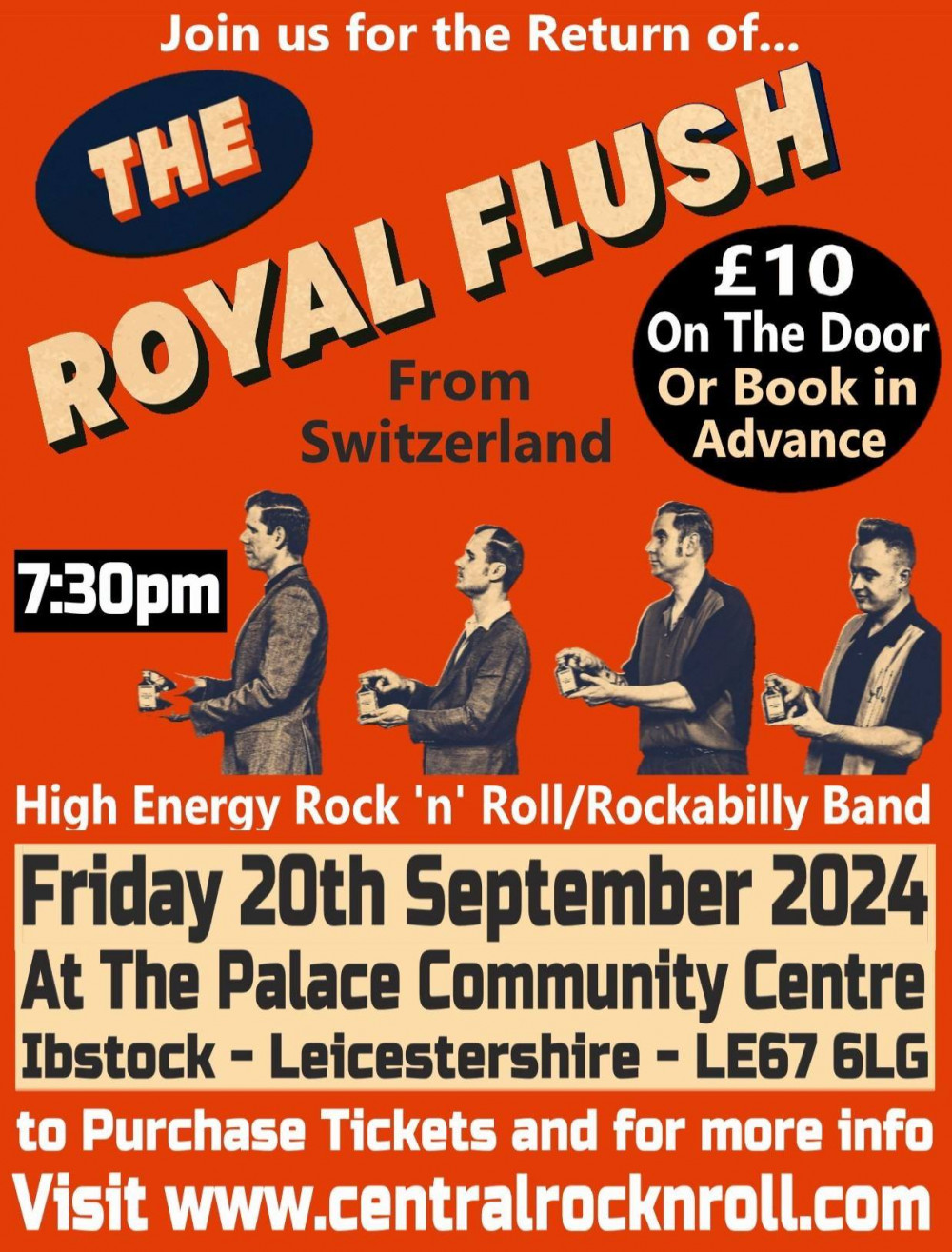 The Royal Flush Rock 'n Roll Band at The Palace Community Centre, Ibstock, near Coalville