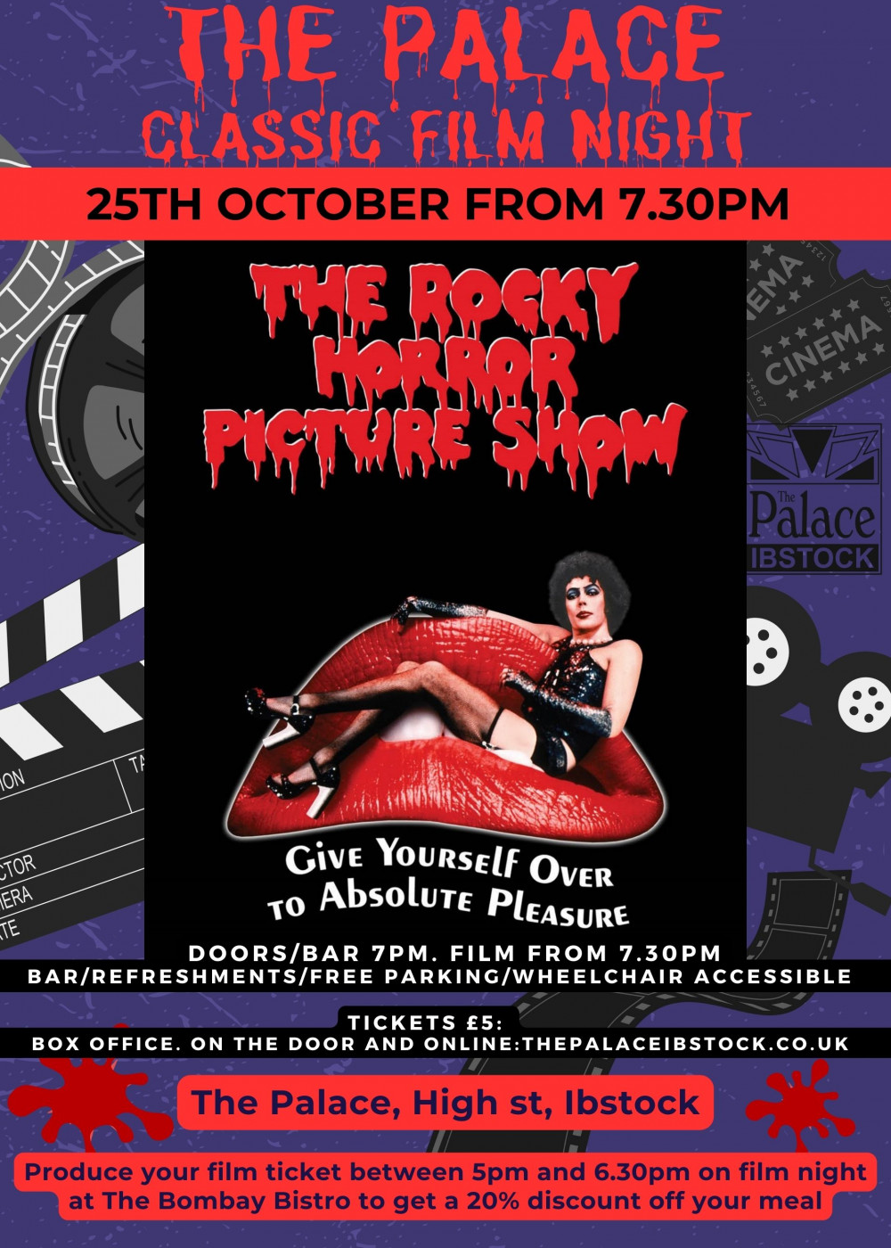 Film Night at The Palace  The Rocky Horror Picture Show  at The Palace Community Centre, Ibstock, near Coalville