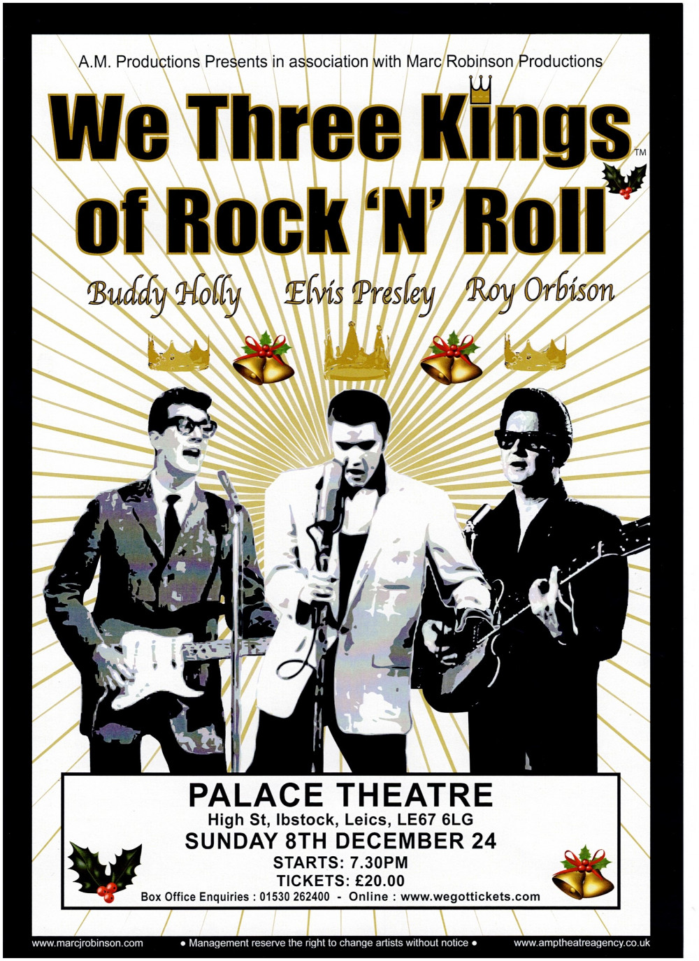 We Three Kings of Rock N Roll at The Palace Community Centre, Ibstock, near Coalville