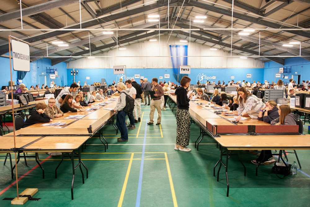 Nub News is at St Mary’s University where votes for candidates in Twickenham and Richmond Park constituencies are being counted for the 2024 general election. (Photo: Oliver Monk) Nub News is at St Mary’s University where votes for candidates in Twickenham and Richmond Park constituencies are being counted for the 2024 general election. (Photo: Oliver Monk)