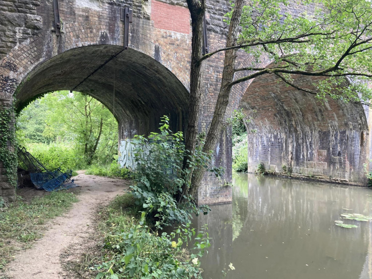 Section of path along the River Frome under the Network Rail bridge (image by Daniel Mumby)