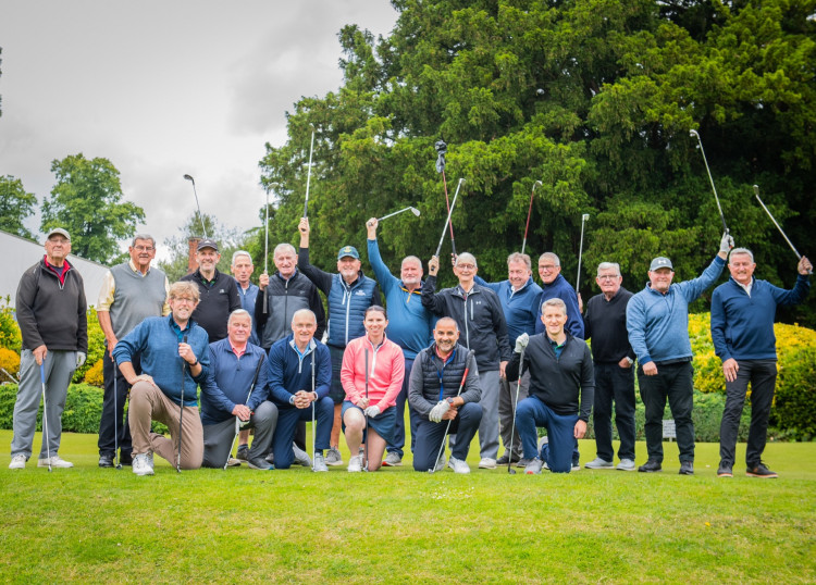 Participants at Nailcote Hall before the start of the golf day (image by Will Johnstone Photography)