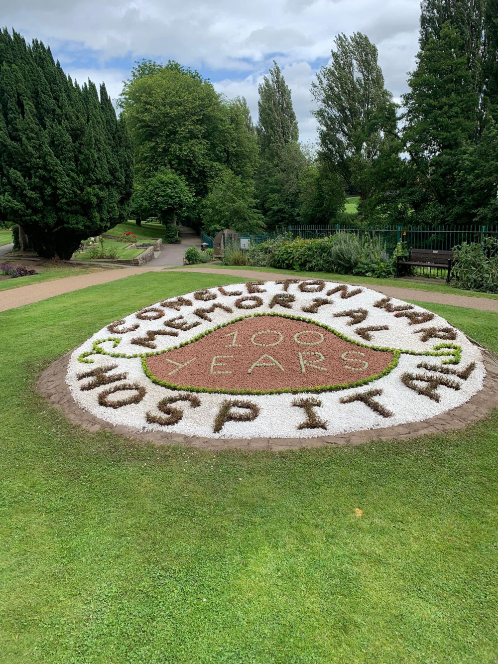 A beautiful floral tribute has been planted to celebrated the 100th anniversary of Congleton War Memorial Hospital. (Photo: Streetscape/Congleton Town Council)