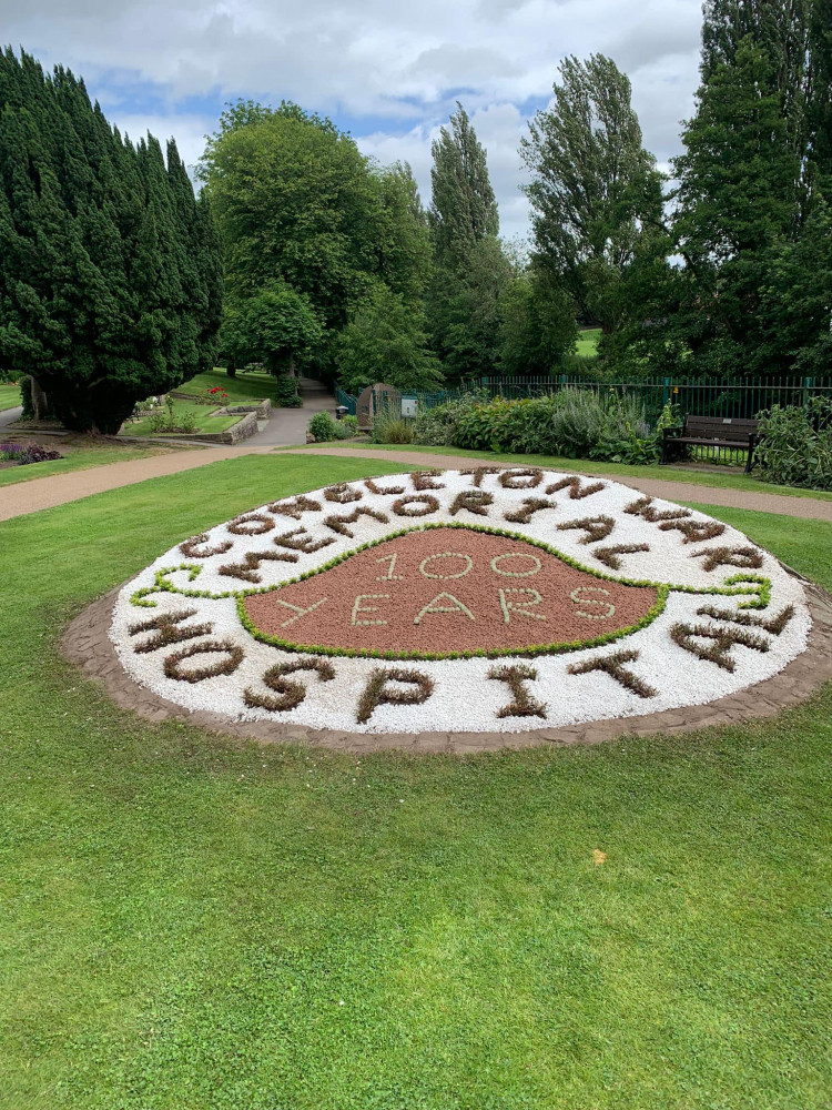 A beautiful floral tribute has been planted to celebrated the 100th anniversary of Congleton War Memorial Hospital. (Photo: Streetscape/Congleton Town Council)