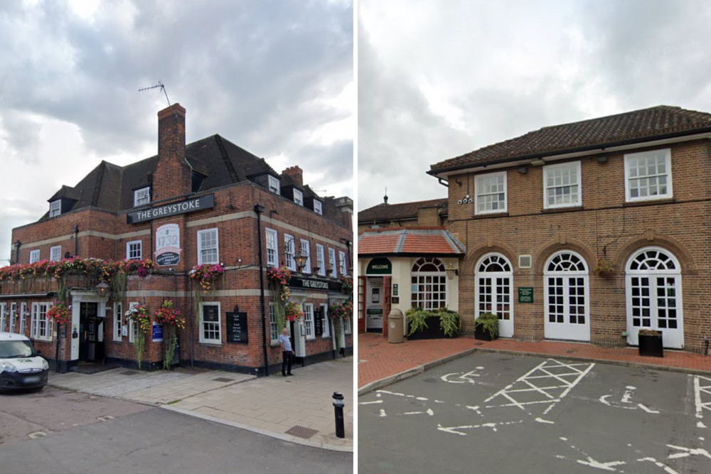 Head down to The Greystoke, North Ealing (left) or The Myllet Arms, Greenford for a free pint if England score tonight (credit: Google Maps).