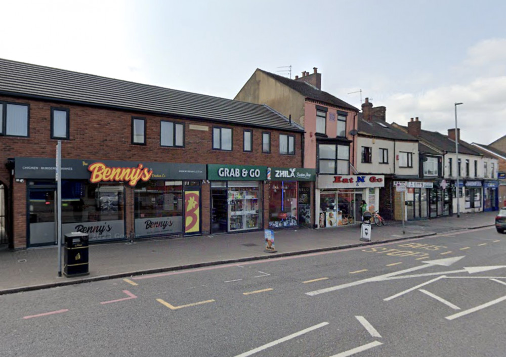 A number of stores on Waterloo Road, Stoke-on-Trent, were raided yesterday, including Grab & Go (Google).