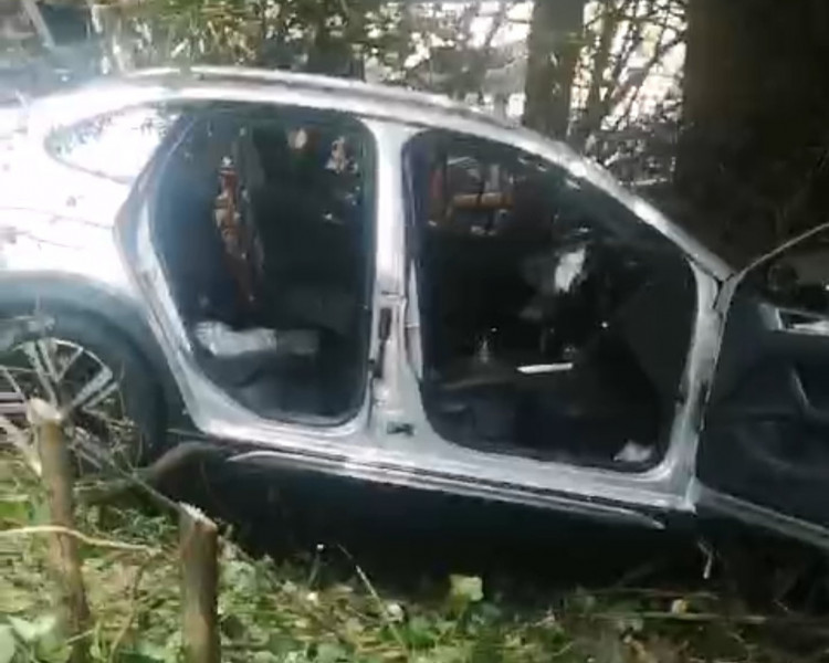 The couple inside the vehicle during the crash have been taken to hospital by London Ambulance Service. (Photo: LFB Kingston)