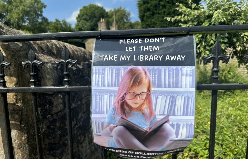 A poster to 'SAVE BOLLINGTON LIBRARY'. 