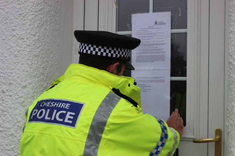 The closure notice is sealed on the door, yesterday. (Image - Cheshire Police / Macclesfield Police) 