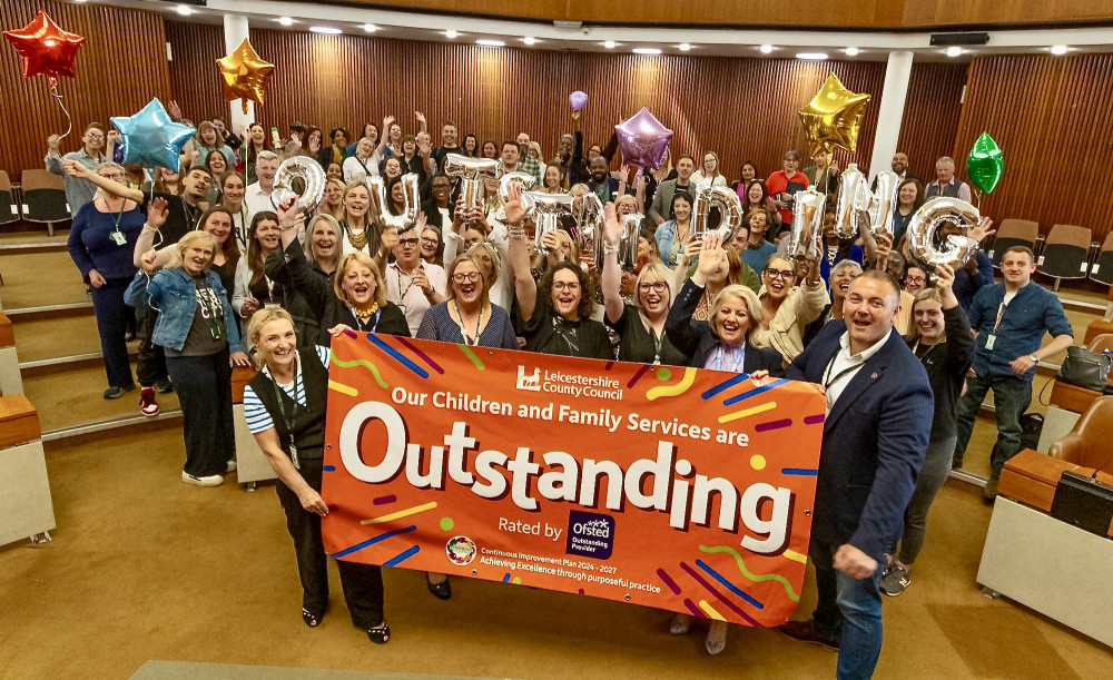 Leicestershire County Council celebrates the Ofsted report. Photo: Craig Smith